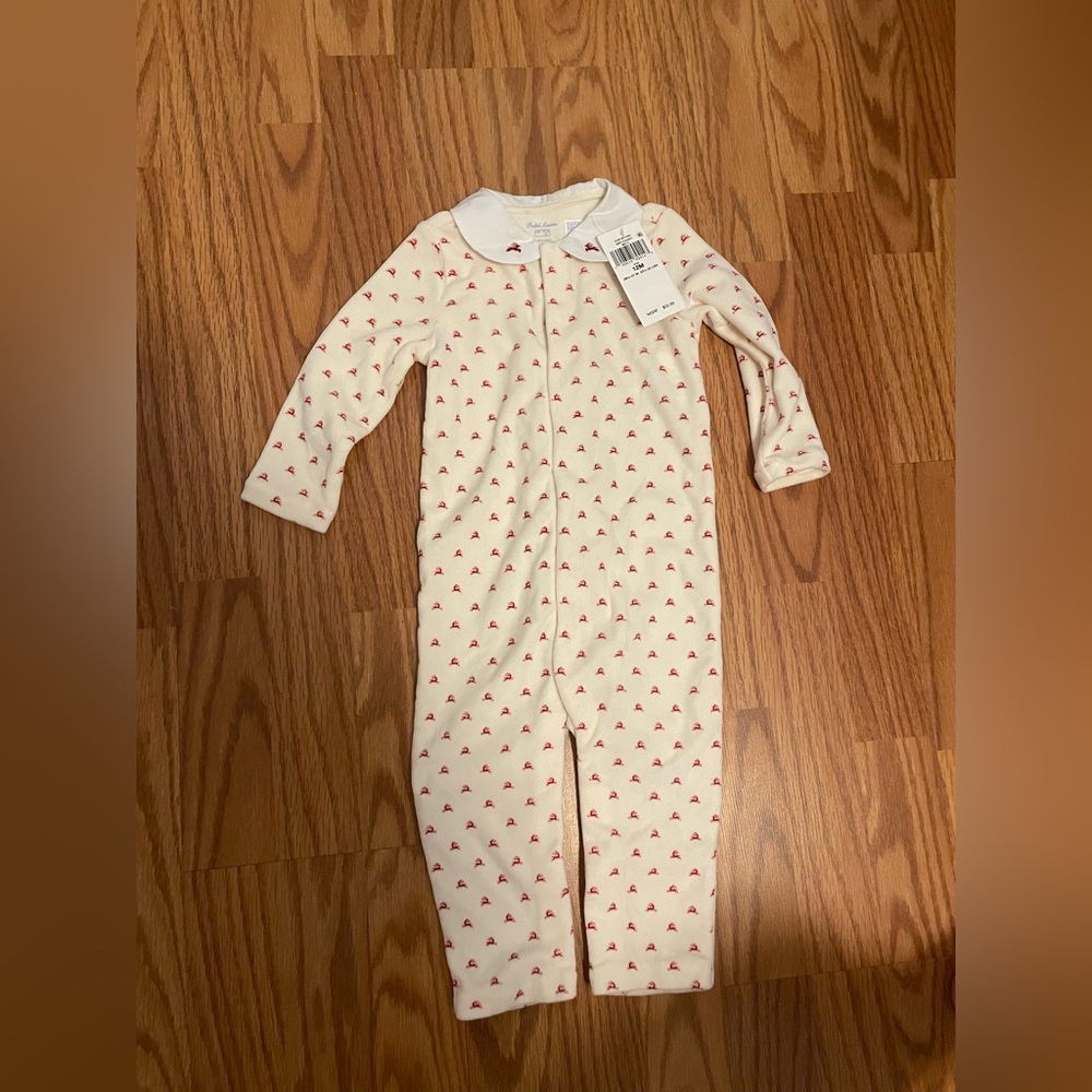 NWT Ralph Lauren Reindeer Velour Coverall